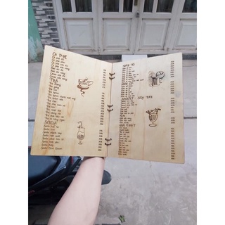 Menu gỗ thiết kế theo yêu cầu