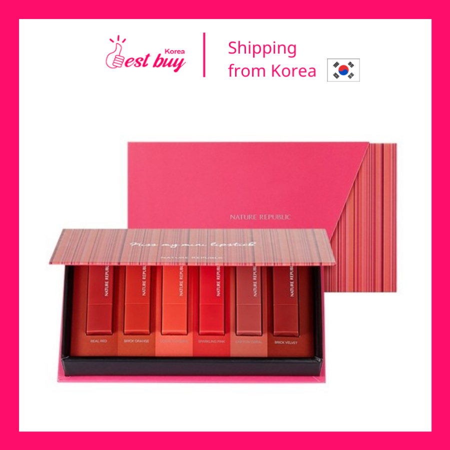 Bộ 6 son lì mini size NATURE REPUBLIC Kiss My Mini Lipstick Kit Matte Edition 1.3g