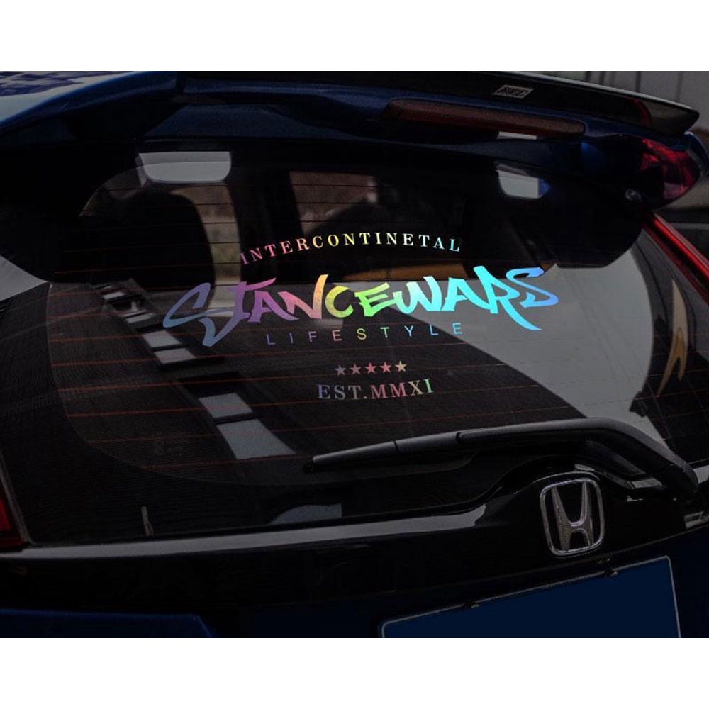 Miếng Dán Phản Quang JDM Hình Samurai Nhật Bản Chống Trầy Trang Trí Cửa Sổ Sau Xe Hơi