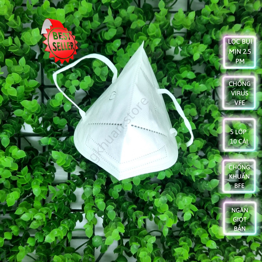 Khẩu trang VN95 Famapro, khẩu trang màu trắng, 5 lớp, tiết kiệm, đạt chuẩn, bán tại các nhà thuốc lớn (túi 10 cái)
