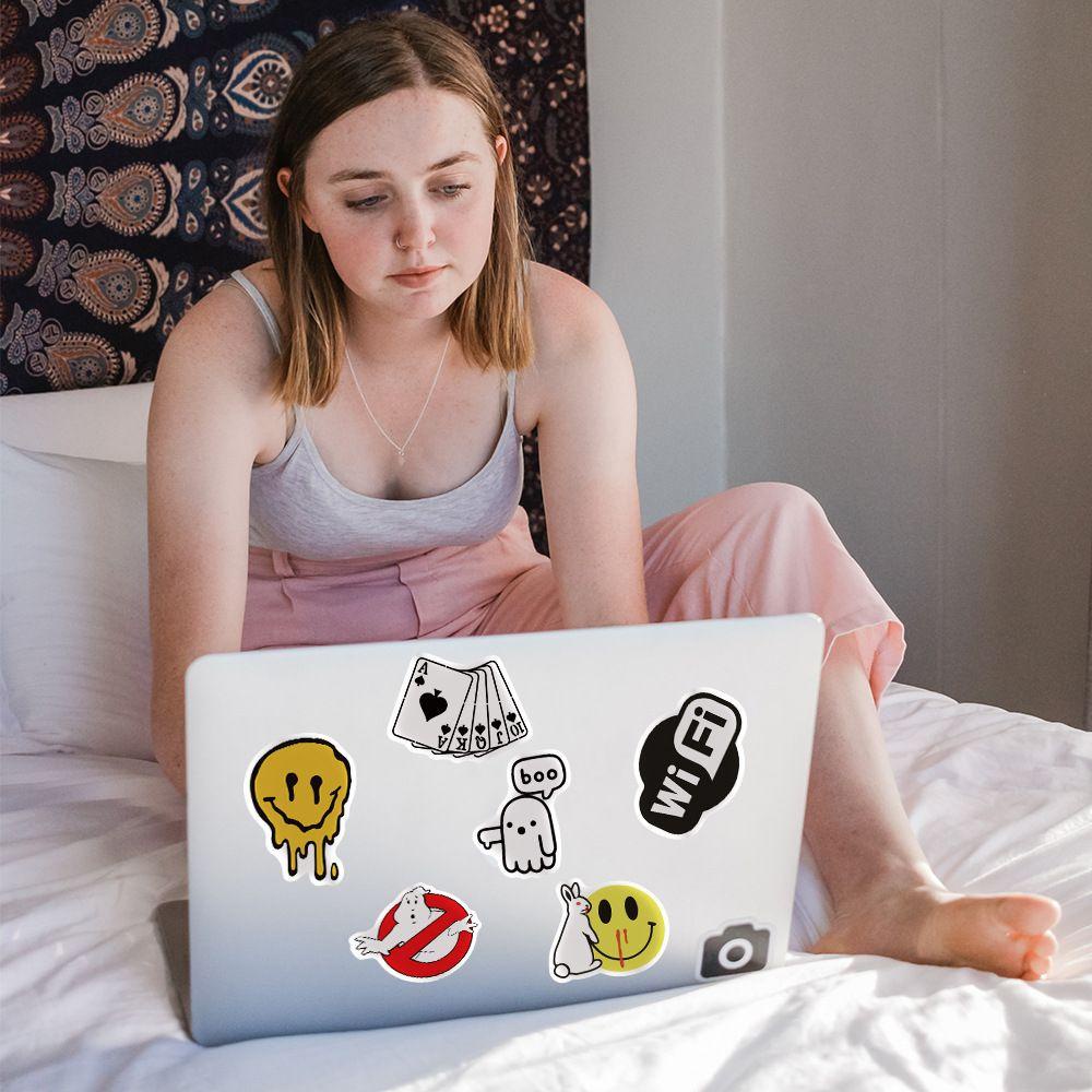 PEWANY Bộ 101 Nhãn Dán Logo Trang Trí Ván Trượt / Guitar / Laptop