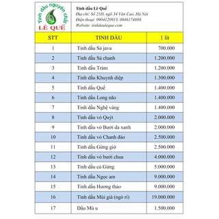 Tinh dầu Lê Quế  - 1 lít
