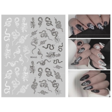 Sticker hoạ tiết rắn, hình dán móng hoạ tiết rắn dán móng tay