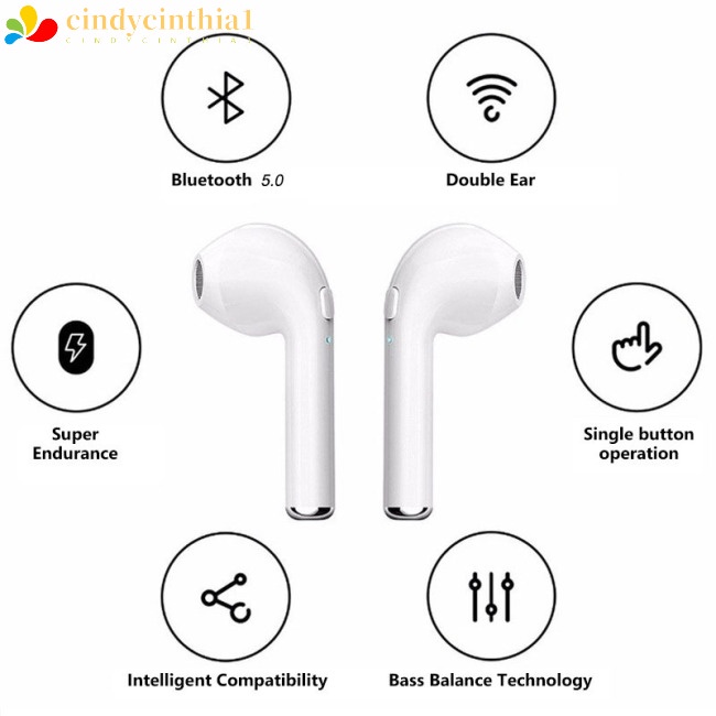 Tai Nghe Bluetooth 5.0 Không Dây i7 Tws Có Micro Kèm Hộp Sạc