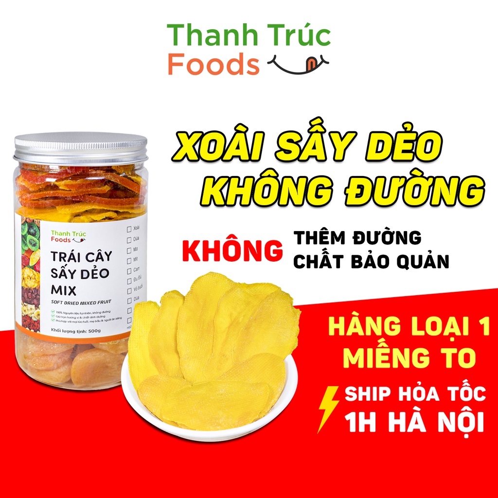 XOÀI SẤY DẺO CHUẨN VỊ TỰ NHIÊN - KHÔNG ĐƯỜNG -  NGON NGỌT