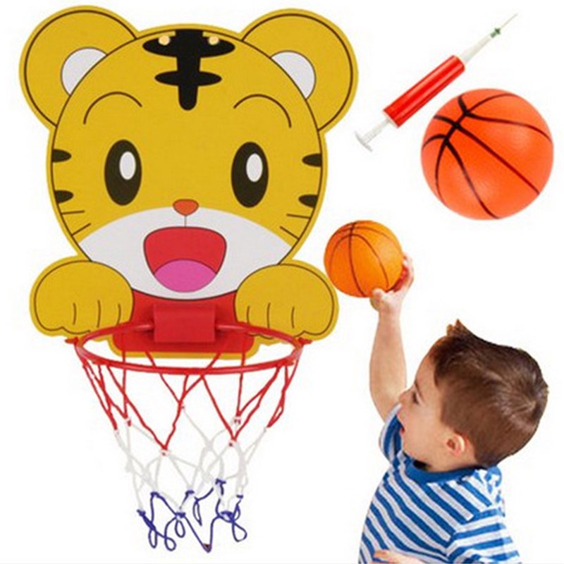 Bộ đồ chơi bóng rổ treo tường cho bé, bảng ném bóng rổ dán tường mini cho bé vui chơi