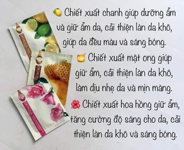 Mặt Nạ Mật Ong, Hoa Hồng, Chanh Bioaqua Dưỡng Ẩm, Trắng Da, Tàn Nhang, Mụn Trứng Cá, Kiểm Soát Dầu Mask Chính Hãng | BigBuy360 - bigbuy360.vn