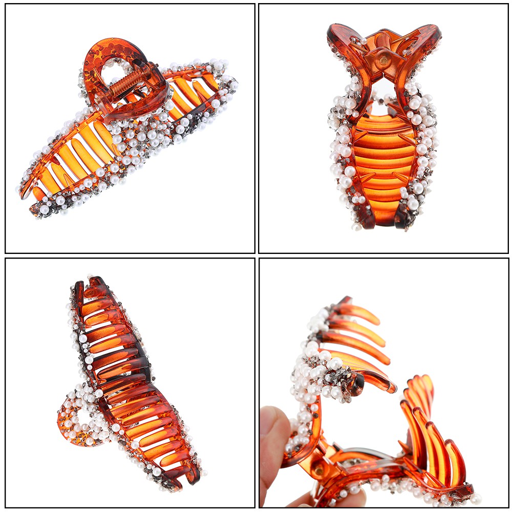 Kẹp bấu tóc đính đá và ngọc trai sang trọng cho nữ