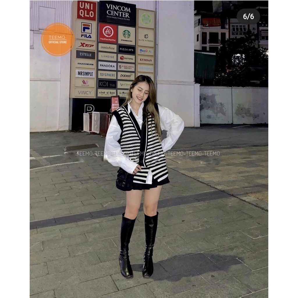 Áo ghile len chéo vạt 2 cúc,áo nữ cực xinh xắn style học sinh trẻ trung 2110A01 (Có sẵn/ảnh thật) | BigBuy360 - bigbuy360.vn