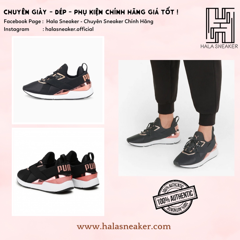 Giày Puma Chính Hãng Mule X3 Black Metallic Pink 375131 01- Giày Thể Thao Nữ Authentic-halasneaker.com