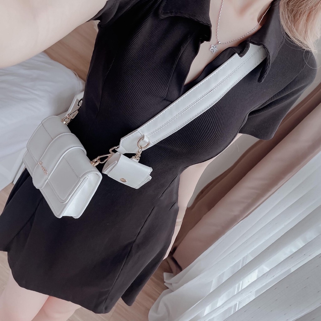 Váy polo len trơn basic dáng ngắn đầm ngắn tay MIVOSA VN125