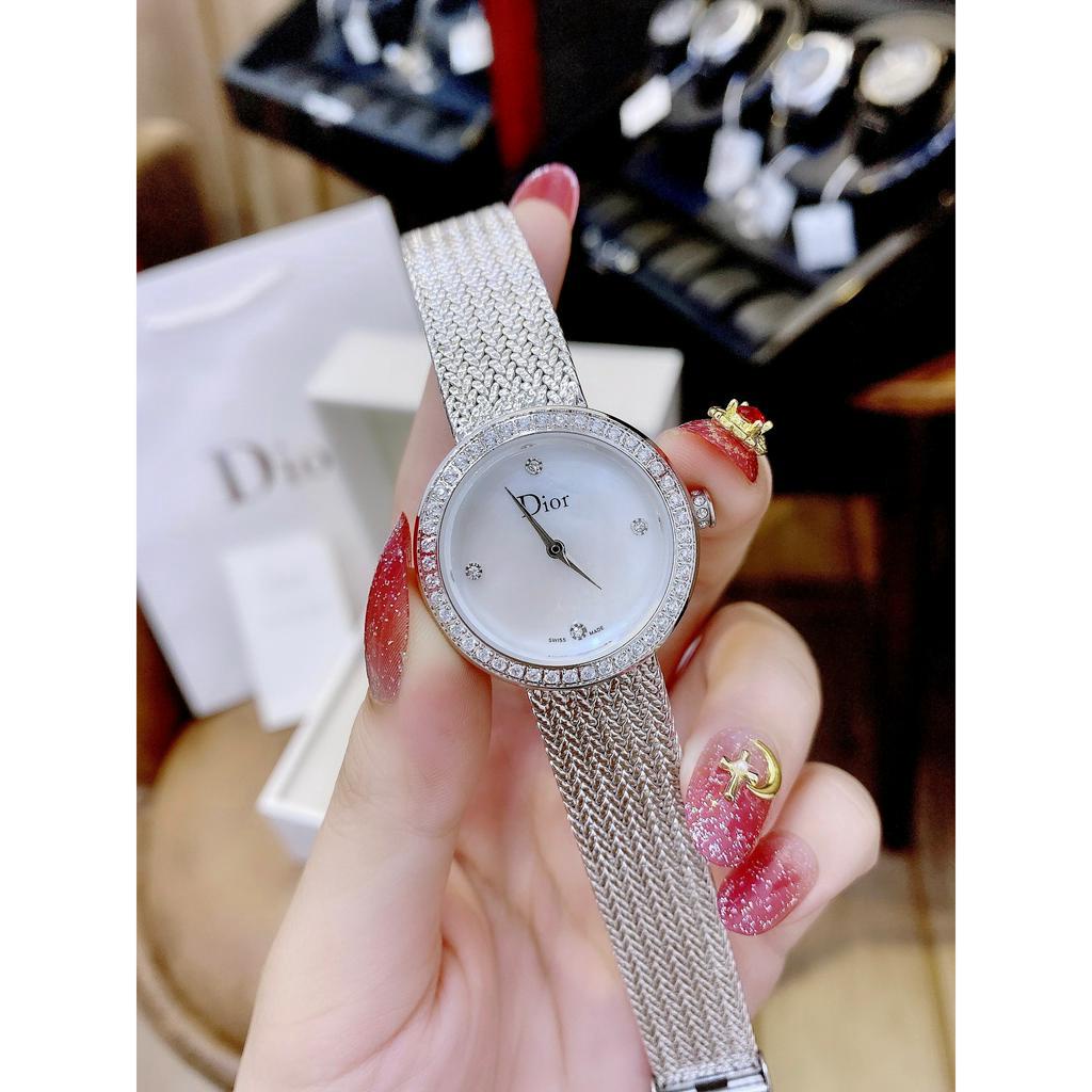 ĐỒNG HỒ Nữ DIOR SATINE khung thép- size32mm- máy swiss- chống nước - BẢO HÀNH 24 THÁNGGG