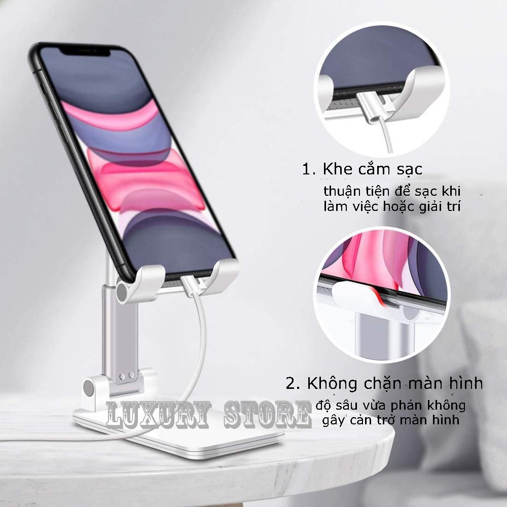 Giá đỡ điện thoại máy tính bảng để bàn gấp gọn. Hàng loại 1 rất chắc chắn GD10