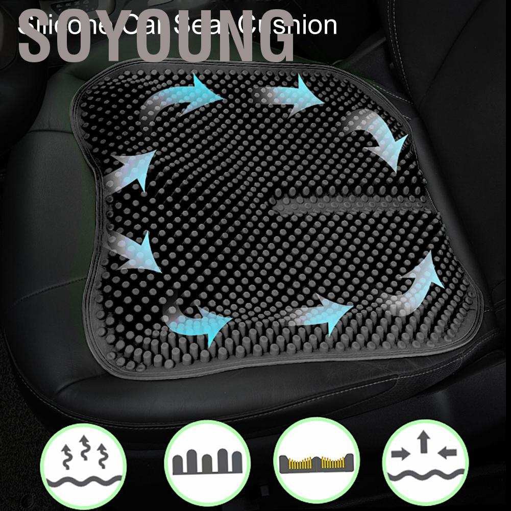 Đệm Lót Ghế Ngồi Mát Xa Bằng Silicon Mềm Thoáng Khí Chống Thấm Nước Trượt