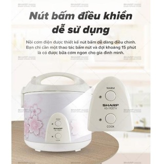 [HỎA TỐC] Nồi cơm điện Sharp KS-N192ETV SP - Dung tích 1.8 Lít - Hàng chính hãng