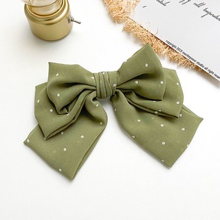 Kẹp tóc nữ Phối thắt nơ Chấm bi CUTE