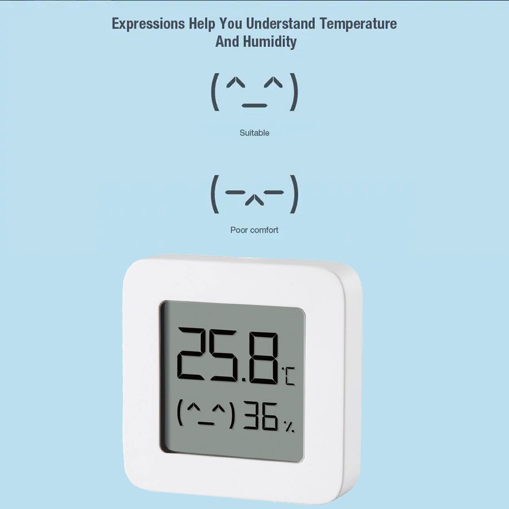 Nhiệt kế điện tử XIAOMI sensor 2 kết nối nhà thông minh điện thoại màn hình LCD nhỏ gọn chính xác đo nhiệt độ ẩm xịn rẻ