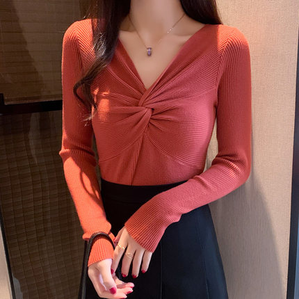 Áo len tay dài cổ v ôm dáng cá tính cho nữ | BigBuy360 - bigbuy360.vn