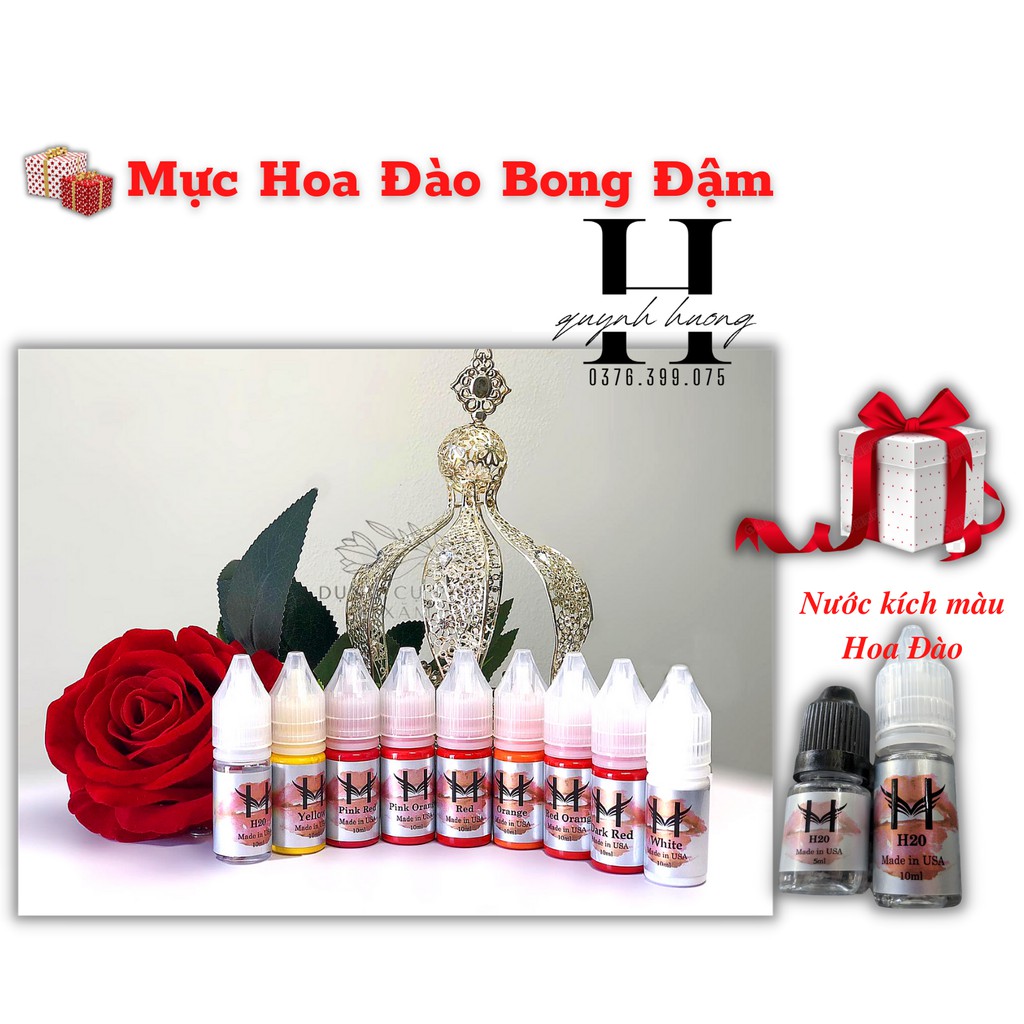 MỰC PHUN XĂM HOA ĐÀO - MỰC H CAO CẤP HOA ĐÀO SIÊU BÁM MÀU
