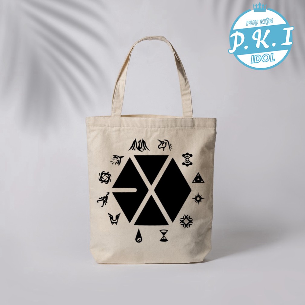 Túi Tote Exo In Hình Logo Biểu Tượng Của Các Thành Viên - QUÀ TẶNG K-POP