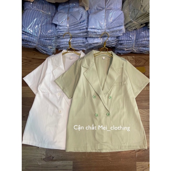 Áo Blazer cộc tay KHÔNG TÚI Quảng Châu hàng đẹp/ Vest nữ tông màu nhẹ nhàng