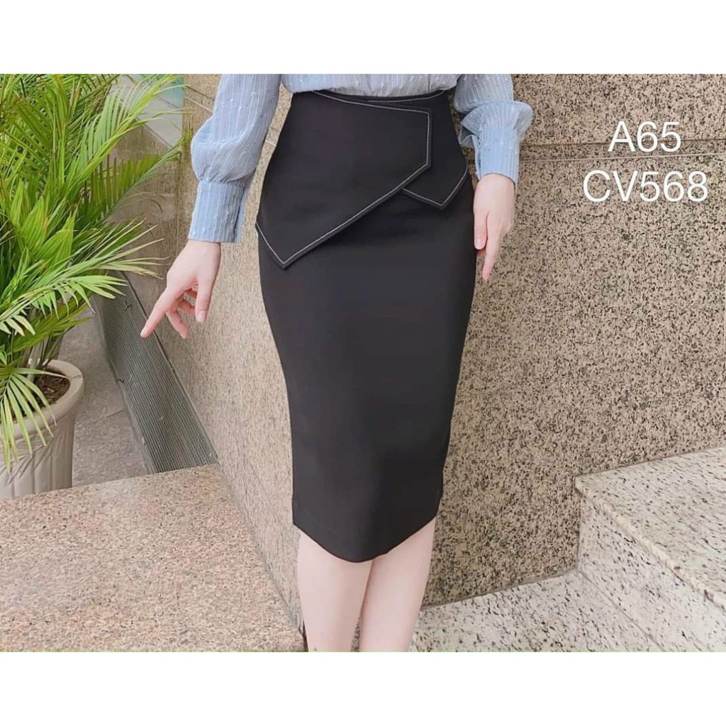 Chân váy, chân váy bút chì phối vạt lá tôn dáng Lake Fashion | BigBuy360 - bigbuy360.vn