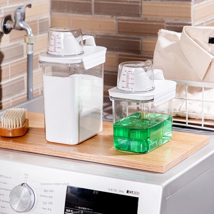 A-LIFE Hộp Đựng Bột Giặt Bằng Nhựa Cỡ Lớn Có Nắp Đậy Tiện Dụng