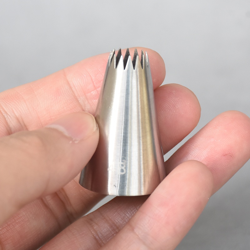 Đui sò bắt kem 4B, Đuôi bắt hoa 14 cánh trang trí bánh bằng thép không gỉ đúc liền khối dày dặn, cứng cáp