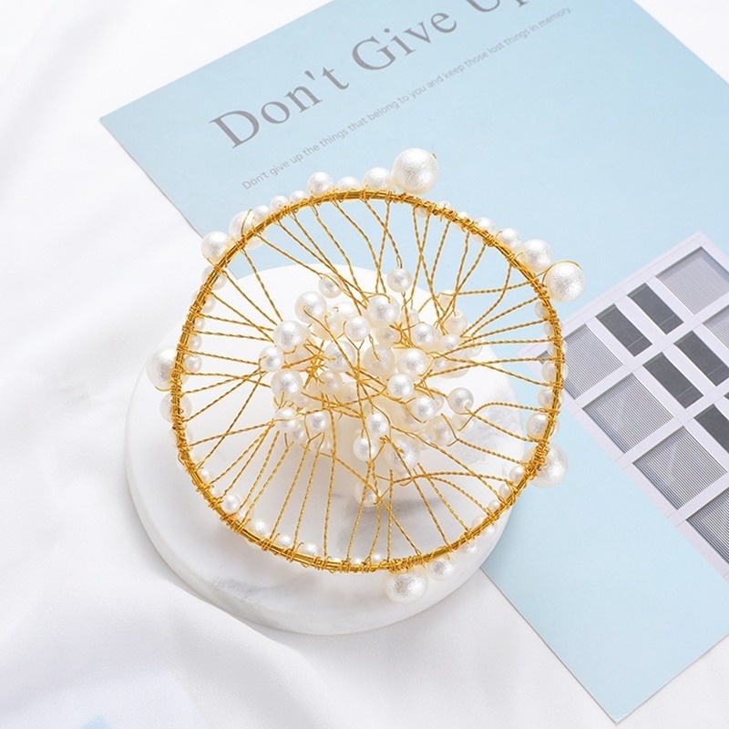 Vương Miện Công Chúa Bằng Kim Loại Đính Ngọc Trai Giả Lãng Mạn Trang Trí Bánh Kem / Sinh Nhật / Đám Cướ