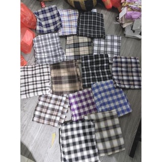 Quần kẻ caro ống rộng dáng dài cạp cao SIÊU HOT Unisex Uzzlang