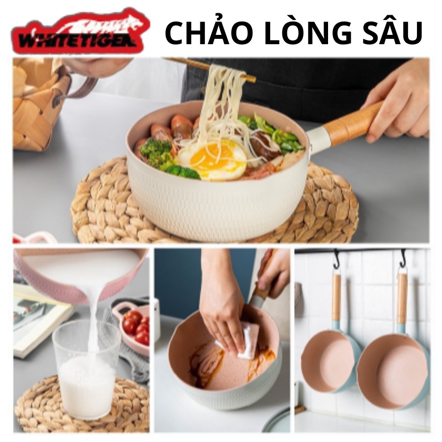 Chảo chống dính sâu lòng size 18cm, xào nấu trên mọi loại bếp