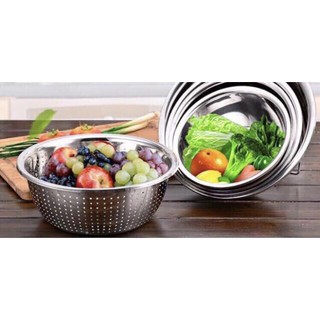BỘ 5 RỔ,THAU INOX CAO CẤP