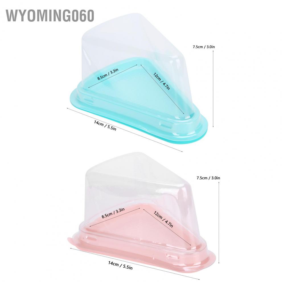 Wyoming060 100Pcs Triangular Cake Holder Box Transparent PET Food Cupcake Packaging Container