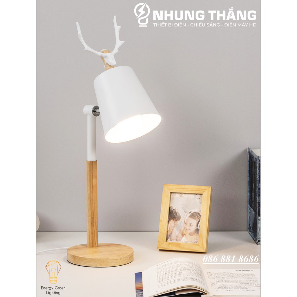 Đèn Bàn Sừng Hươu DB-3041 Kiểu Dáng Sang Trọng - 2 Màu Thanh Lịch - Đã Bao Gồm Bóng LED - Bảo Hành 12 Tháng