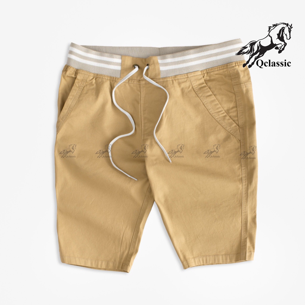 Quần short lưng thun nam vải kaki co giãn mềm mịn bền màu Q0006