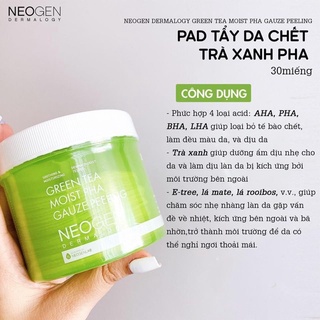 Pad tẩy da chết neogen bio-peel gauze peeling green tea