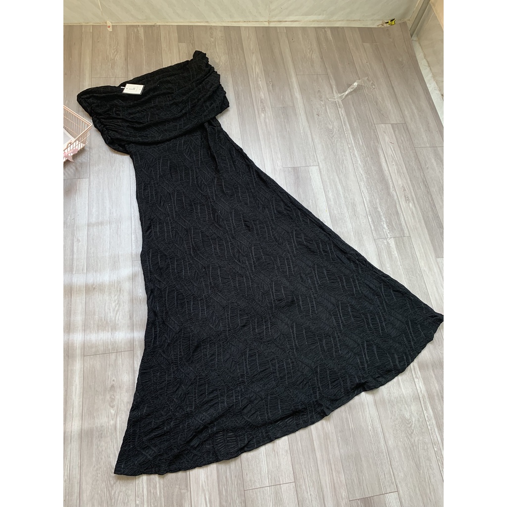 Đầm maxi thun xốp ren đuôi cá trễ vai 2 lớp chất co giãn ôm dáng 159