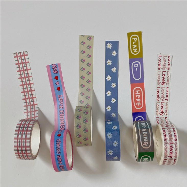 Washi tape chữ tiếng Anh dễ thương băng keo giấy trang trí sổ