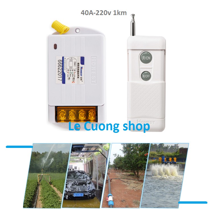 (CÓ HỌC LỆNH) Honest HT-6220KGD,HT-9220KG (40A-1km 220v)Công tắc điều khiển từ xa công suất lớn dùng cho máy bơm ,đèn...