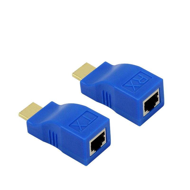 Đầu chuyển đổi HDMI Extender To LAN 30M cat-5e/6 cable (Hộp Vàng)