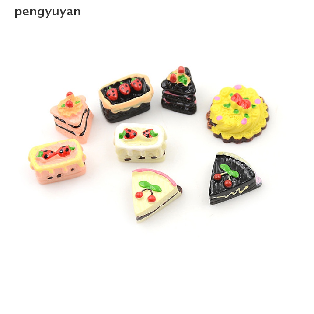 [pengyuyan] 8PCS Dollhouse Miniature Food Set 1/12 Mini Food Cakes Biscuit For 1/6 Doll [new]