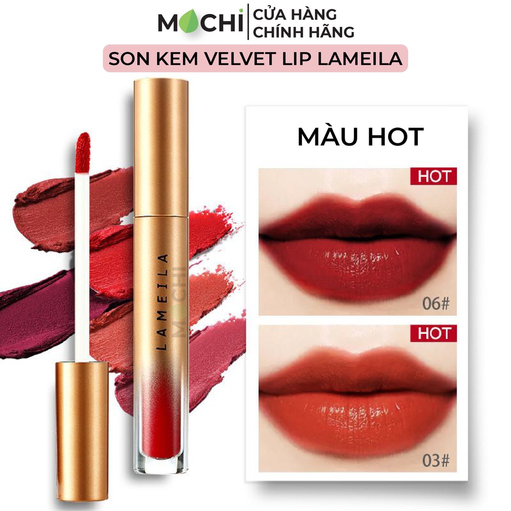 Son Kem Tint Lì Lameila Velvet Lip Glaze Chất Nhung Mịn Bền Màu Môi Lâu Trôi Chính Hãng MOCHI SHOP