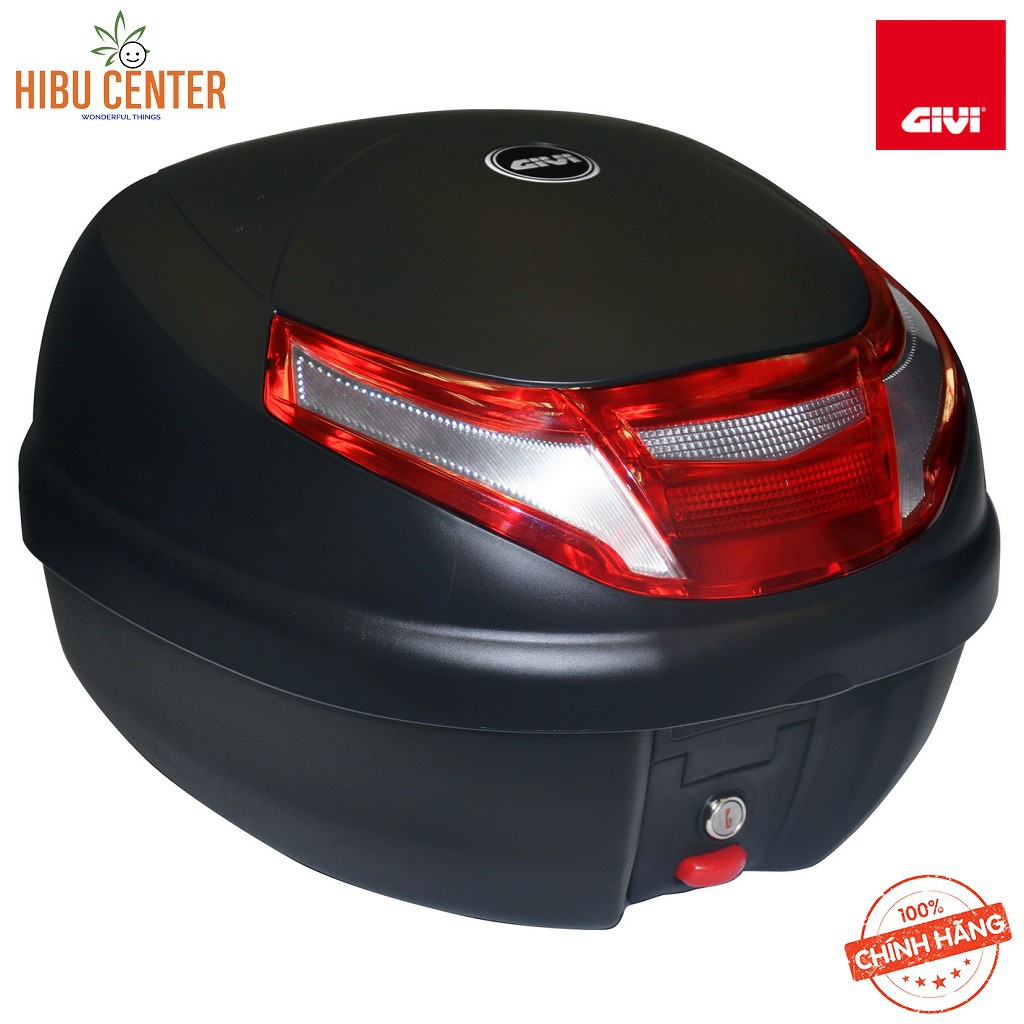 Thùng GIVI E30RN Tour II Gắn Sau Xe Máy Khóa Monolock Phản Quang Đỏ Trắng Đi Kèm Bộ Đế Đệm CHÍNH HÃNG - HBCENTER