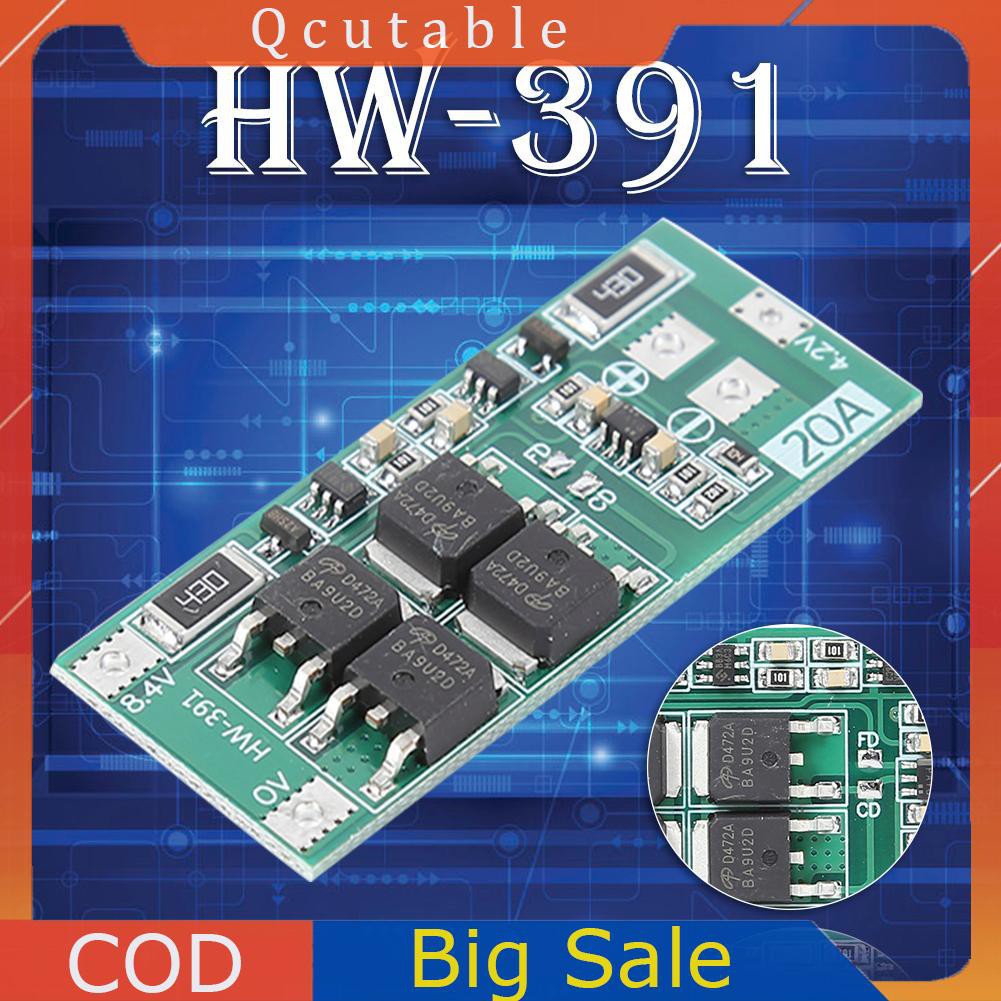 Bảng Mạch Bảo Vệ Pin Lithium 2s 20a Bms 7.4v 8.4v 18650