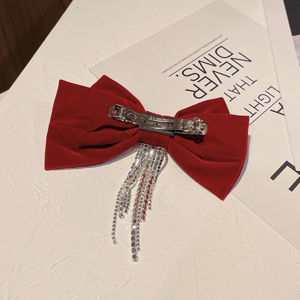 Kẹp Tóc Đuôi Ngựa Hình Nơ Lấp Lánh Ngọt Ngào Cho Nữ Giá Đỡ|Kẹp Tóc Vải Nhung Thời Trang Nữ Tính