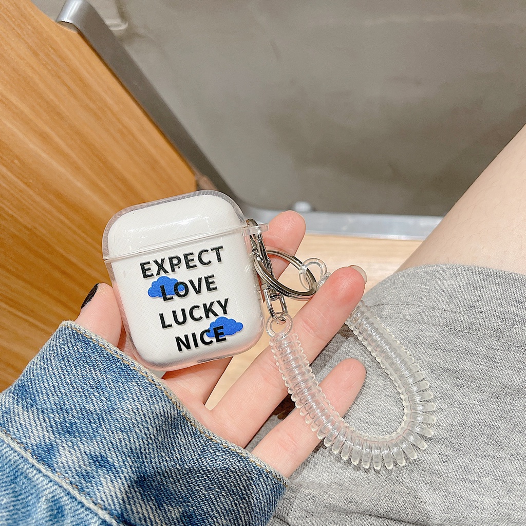 Vỏ Bảo Vệ Hộp Sạc Tai Nghe airpods 1 2 Pro 3rd Generation Pro 1/2 Trong Suốt Chống Sốc Họa Tiết Hoạt Hình Kèm Dây Đeo Kiểu Nhật Hàn