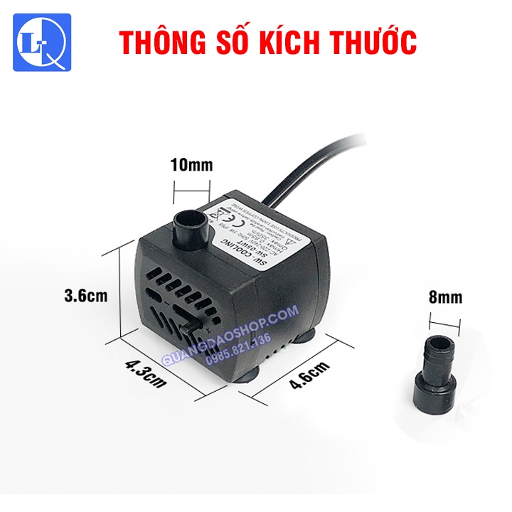 Máy bơm quạt hơi nước 5W - dùng cho quạt DAIKIO, SUNHOUSE, MIDEA cỡ nhỏ