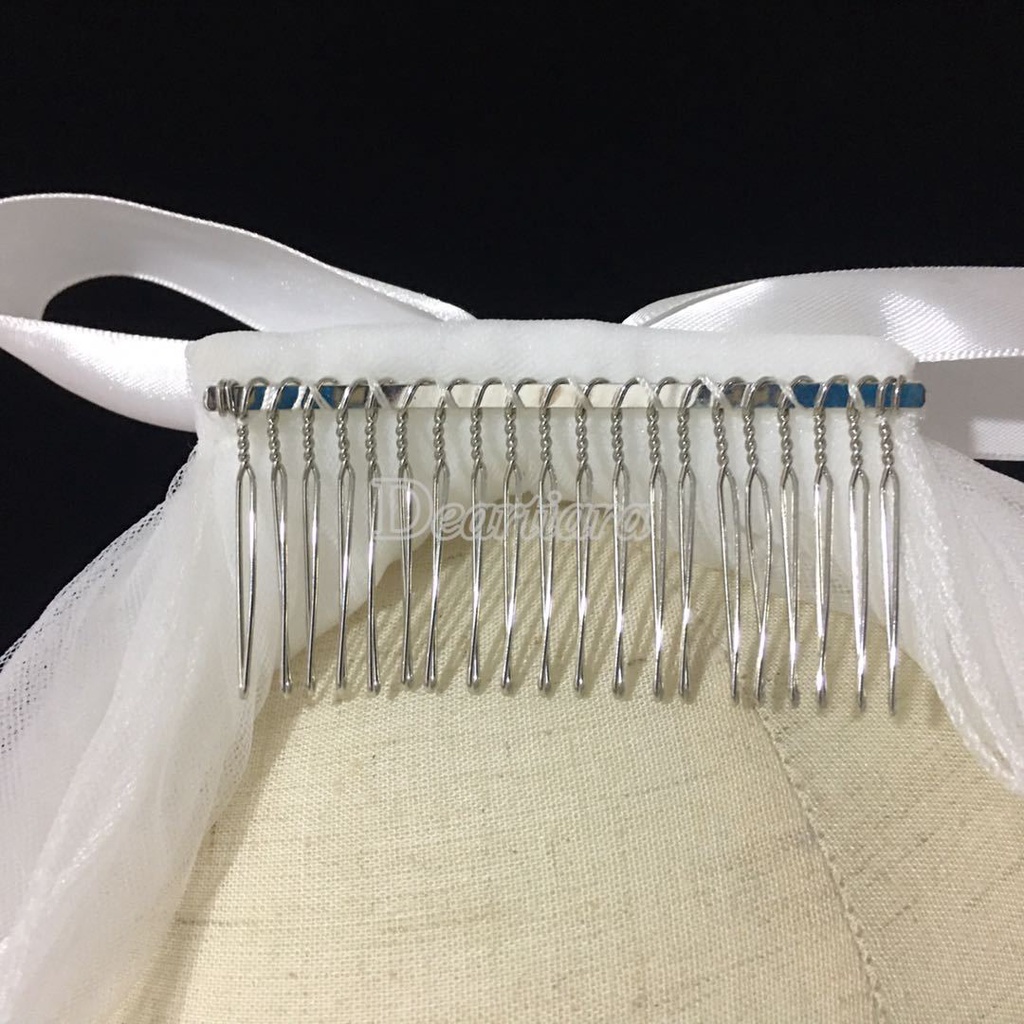 Mạng che mặt đính hạt màu trắng dễ thương