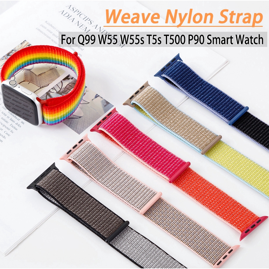 Dây đeo đồng hồ bằng sợi nylon thoáng khí cho Q99 W55 W55S T5S T500 P90