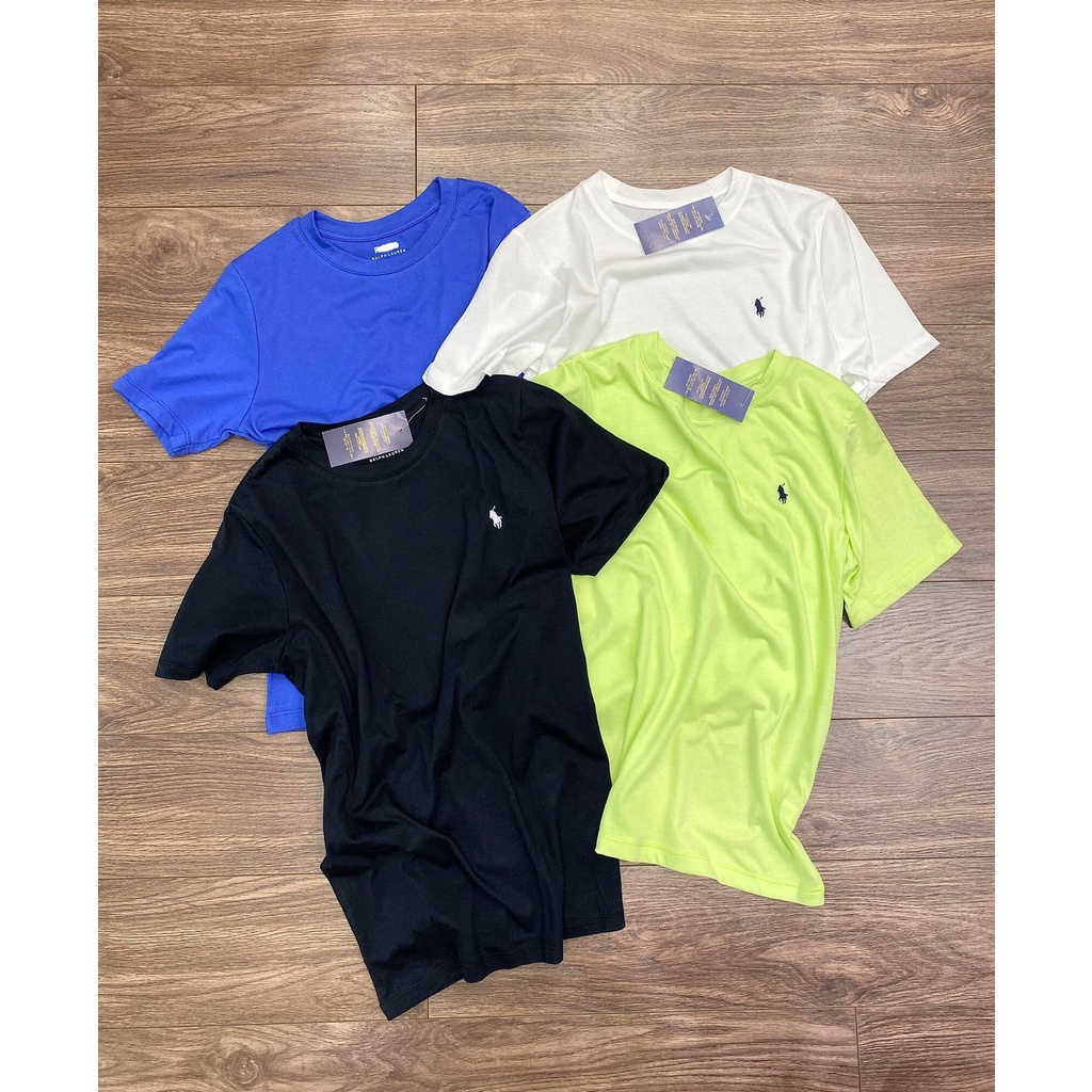 Áo thun polo nữ Ralph lauren màu trơn thêu logo, tay ngắn chất liệu cotton AT267